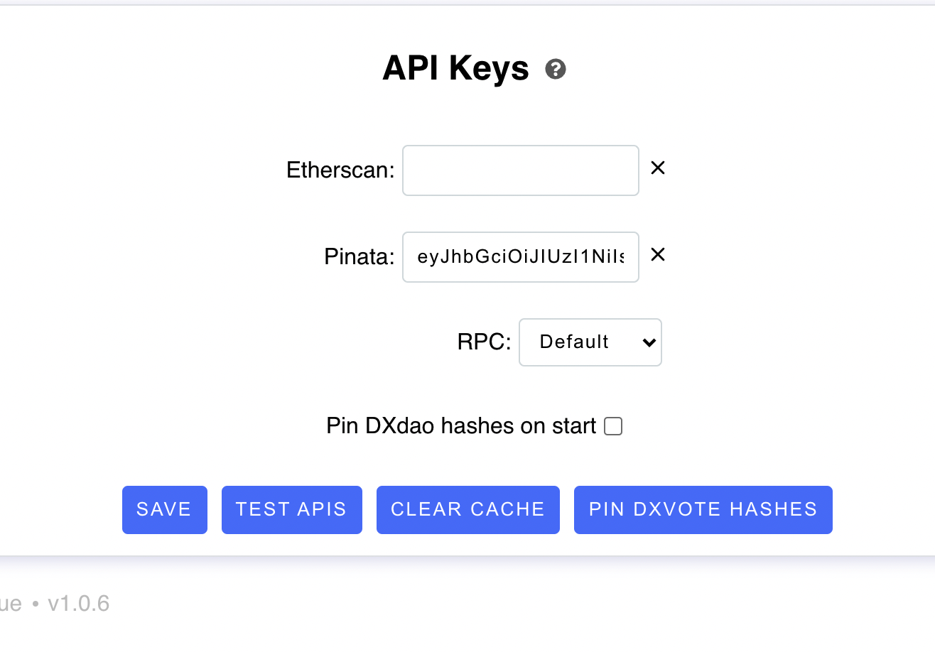 API key setup