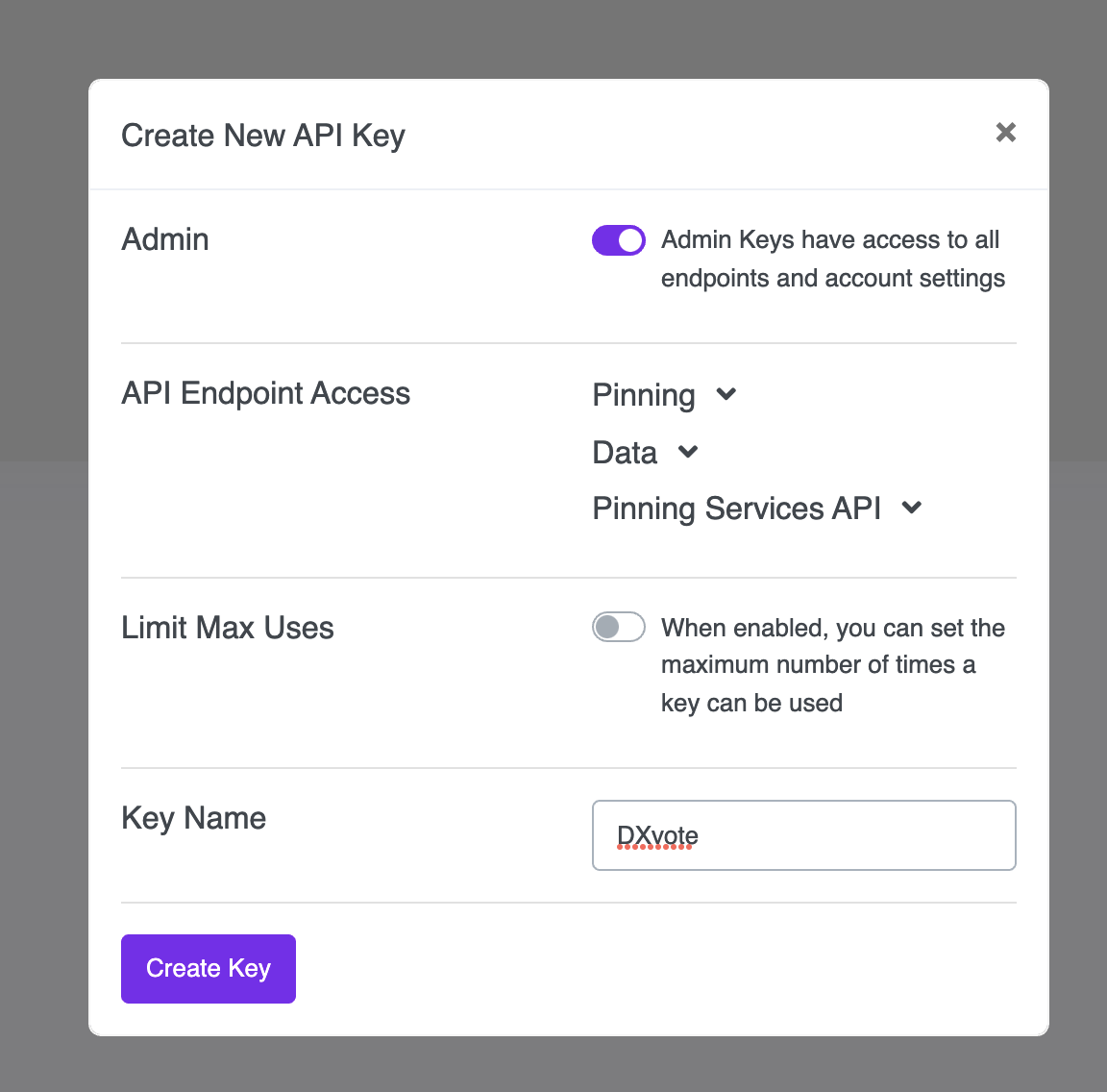 API key setup